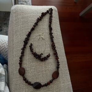 Elegant Brown Beaded Jewelry Set